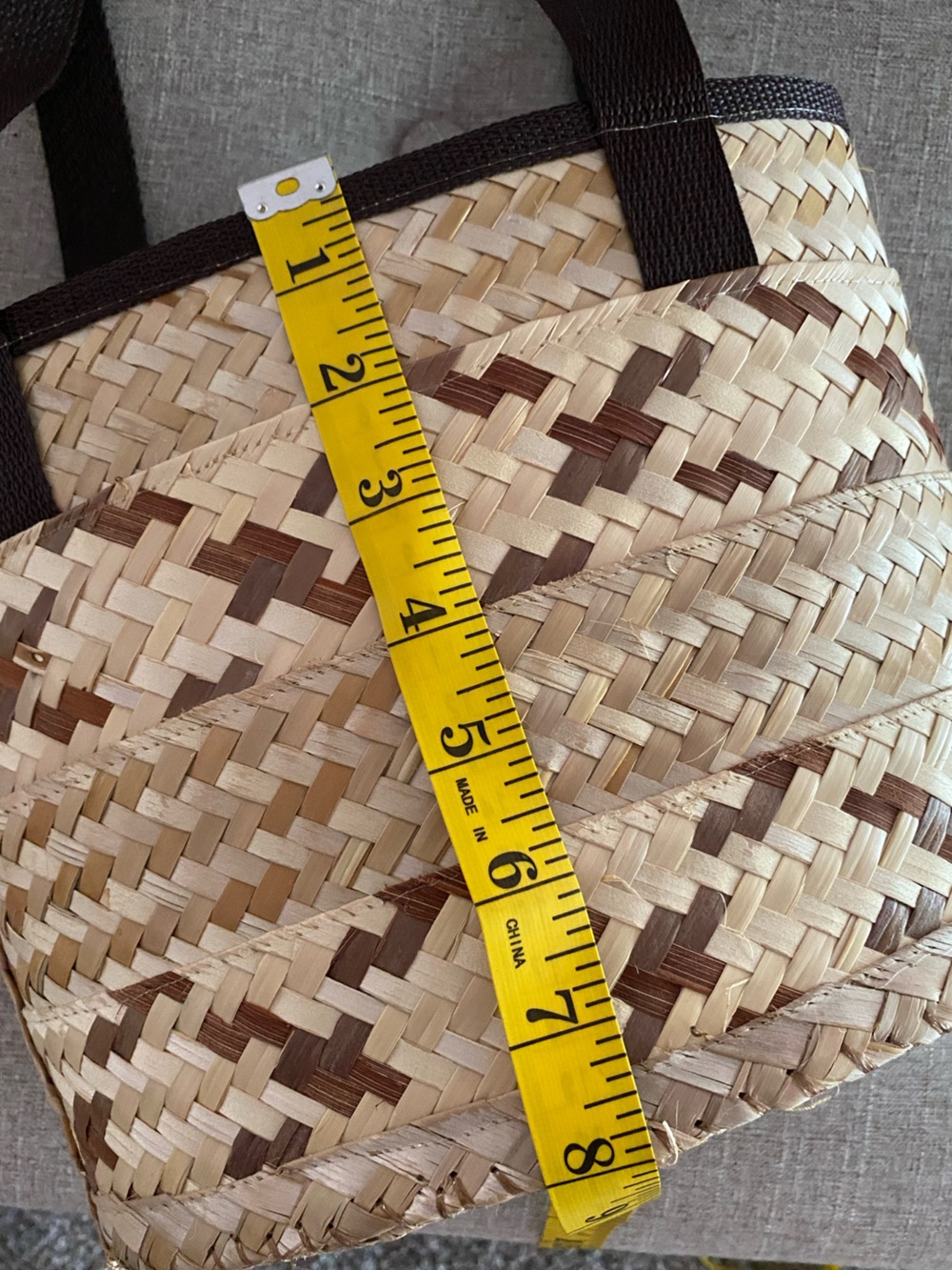 Tote Bag Straw Lined Market Casual Bag - Picture 6 of 9
